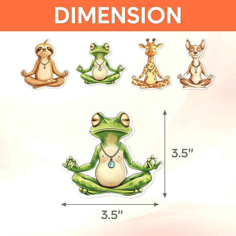 RABOWA Pack 9 Pcs Cute Funny Meditation Sticker for Laptops Cars Vehicles Trucks Bikes Car Window Hard Hats Bumper Stickers Waterproof Removable Vinyl Decals Exterior Laptop Accessories - Image 2
